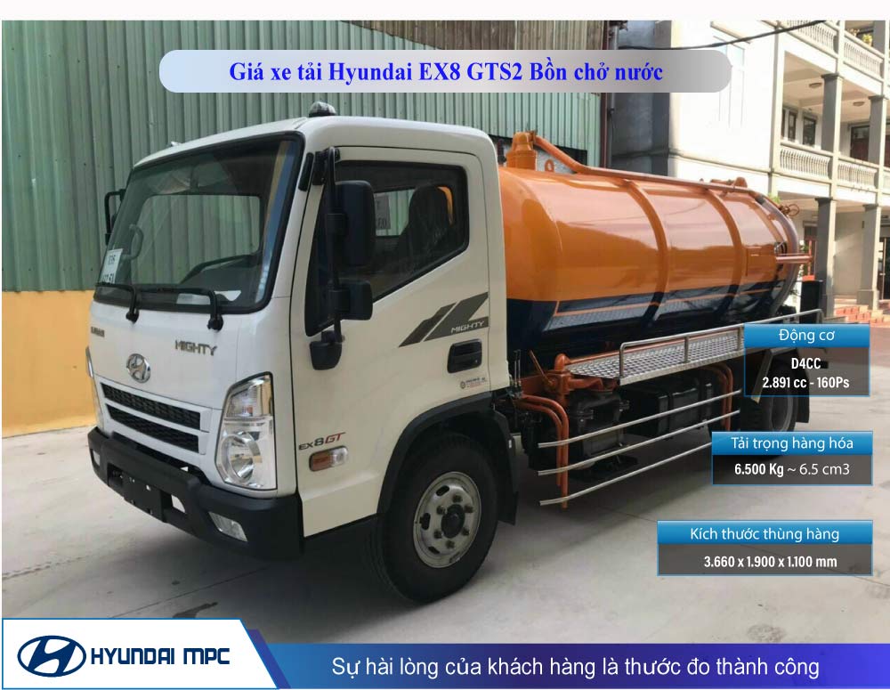 Hình ảnh Xe tải hyundai EX8 GTS2 bồn chở nước 6.5 khối